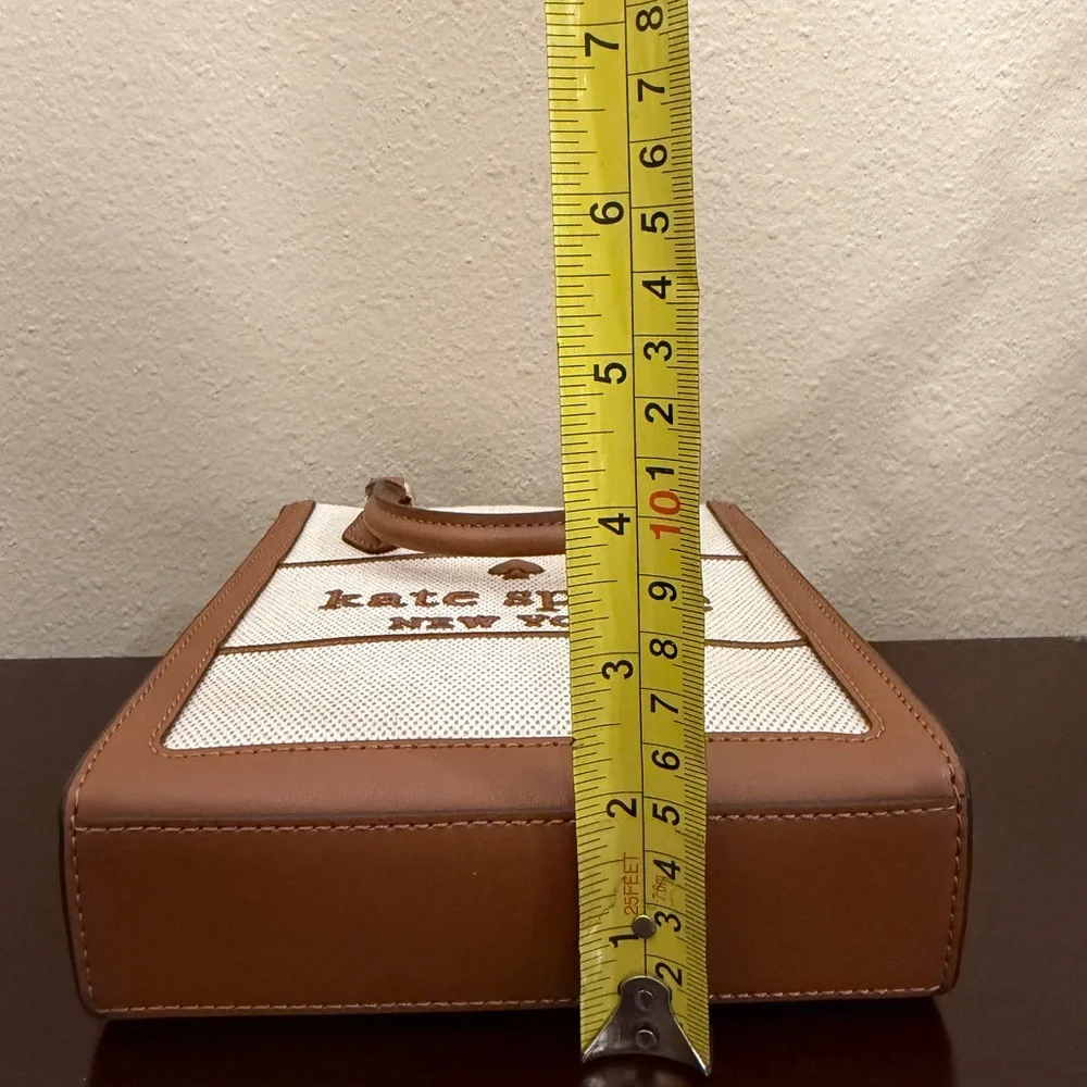 NWOT kate spade Ellie Tan and Brown Canvas Mini Tote Crossbody - Picture 12 of 12